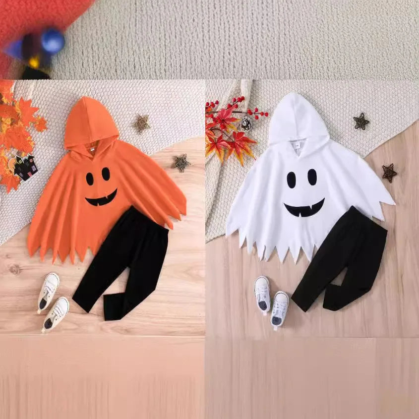 Fantasia de Halloween para Bebês, Capa com Capuz de Fantasma para Crianças, Poncho para Festas e Fantasias