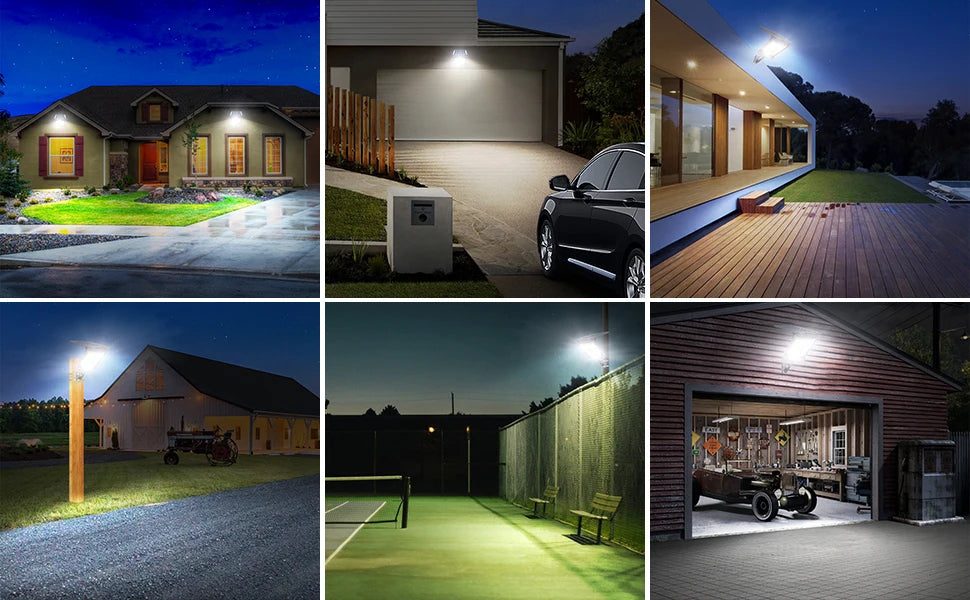 Luz de Segurança Solar para Exterior Intelamp 12500mAh com Longa Duração da Bateria e Painel Solar Super Grande para Jardim e Caminho