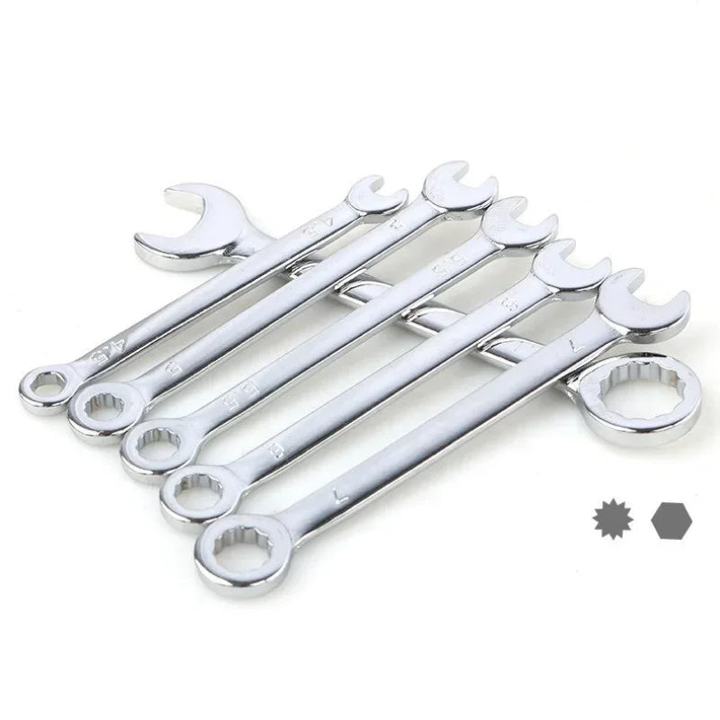 Novo 10 peças mini chave de extremidade aberta 4-11mm metrci/padrão imperial 45 #   Chaves de catraca de extremidade dupla de aço mini chave combinada