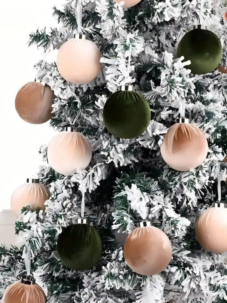 15 peças de Bolas de Veludo para Decoração de Árvore de Natal, Enfeites de Natal para Festas de Família, Casamentos e Decoração de Árvore de Natal