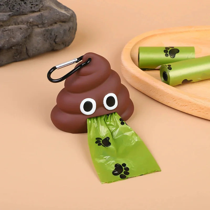 Ao ar livre portátil saco de resíduos do cão de estimação dispensador saco de cocô carregador ferramenta de limpeza suprimentos para animais de estimação forma fecal sacos de cocô do cão