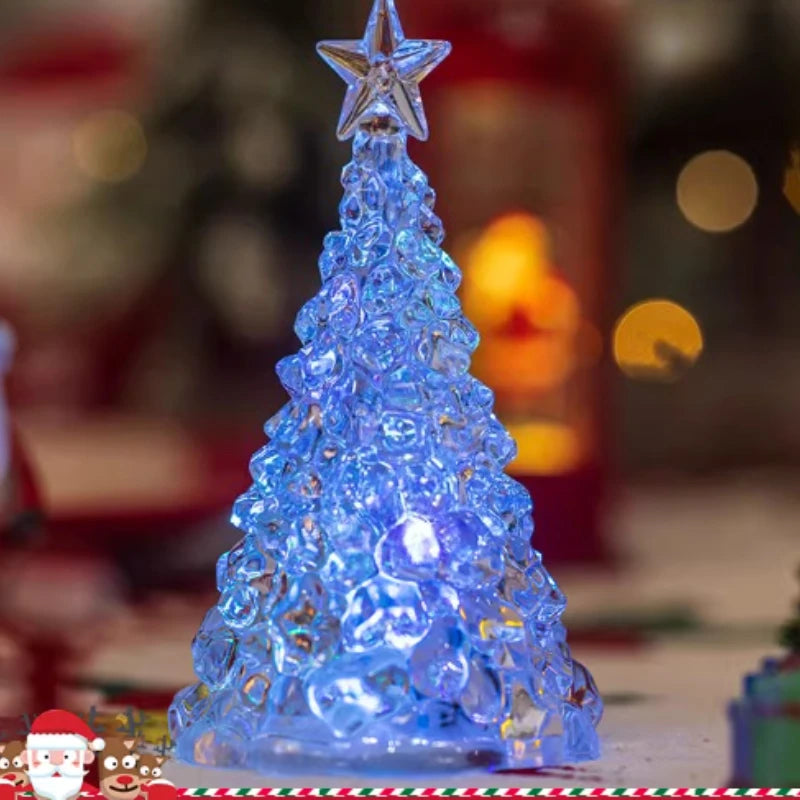 Natal 2025 atividade atmosfera arranjo enfeites de mesa árvore luminosa natal cristal transparente decoração de ano novo