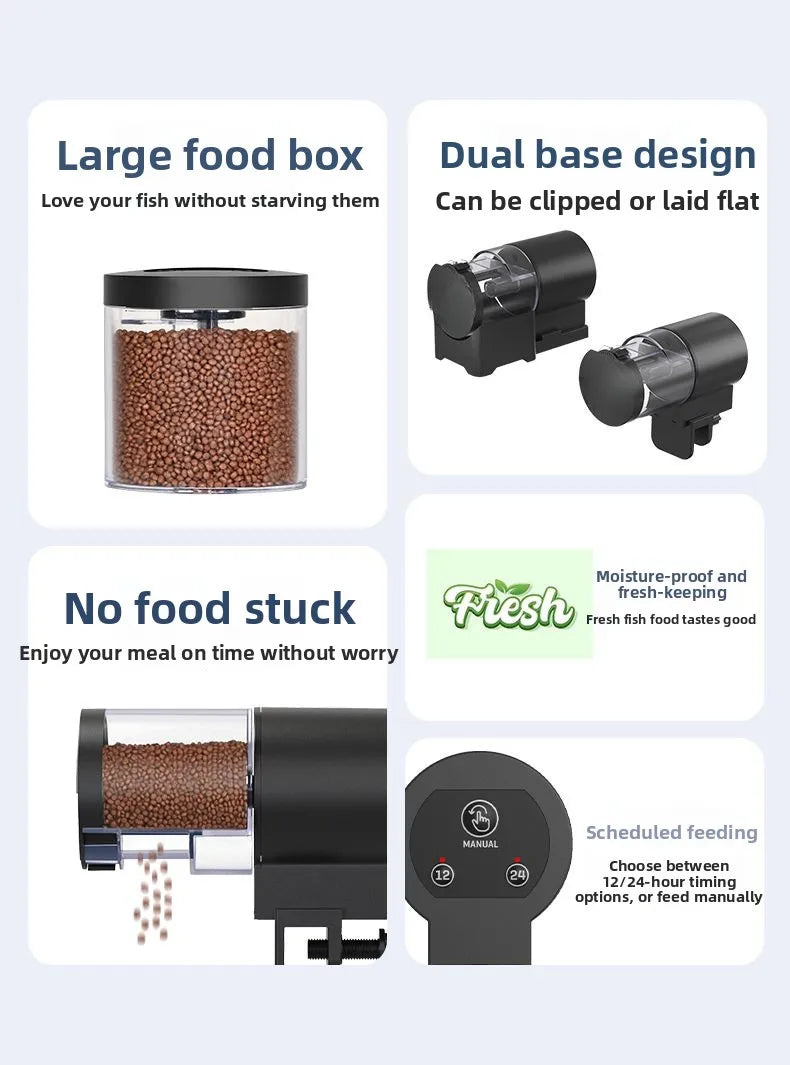 Alimentador Automático para Aquários, Acessórios para Tanques de Peixes, Dispensador de Ração para Peixes, Equipamento para Aquário, Produtos para Animais Aquáticos