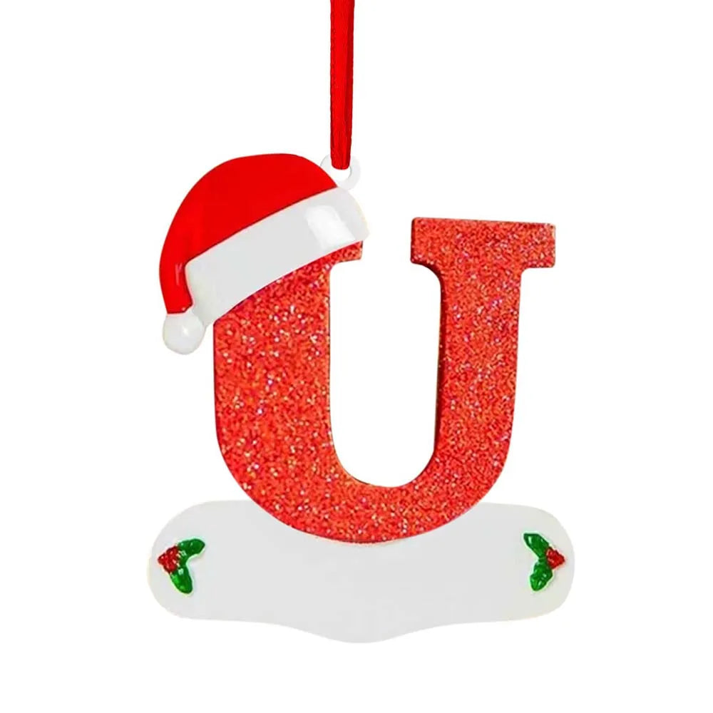 Personalize Decoração De Natal, 26 Letras, Pingente para Árvore De Natal Decor,DIY Nome Ornamento