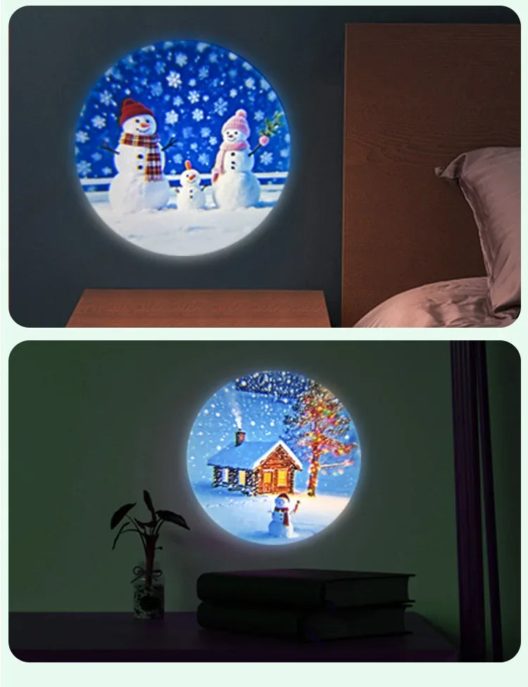 Projetor de Natal, Ornamento de Projeção de Padrão de Papai Noel e Neve Brilhante e Flexível para Decoração de Natal em Festas e Quartos