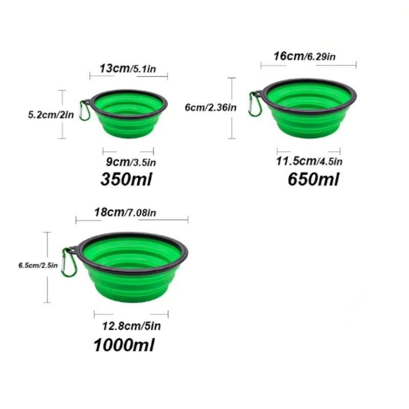 Tigela de comida para animais de estimação portátil tpr durável para gatos e cães silicone dobrável viagem ao ar livre tigela de comida de água para animais de estimação