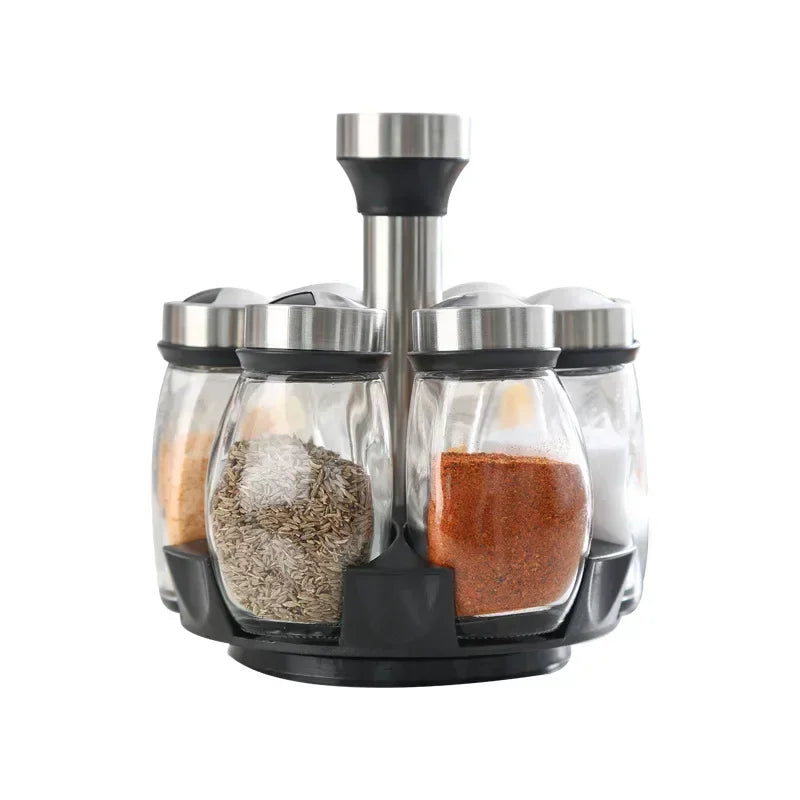 Organizador Giratório de Temperos para Bancada, Torre de Armazenamento de Temperos Giratória com 6/12 Potes Vazios, Suporte para Temperos