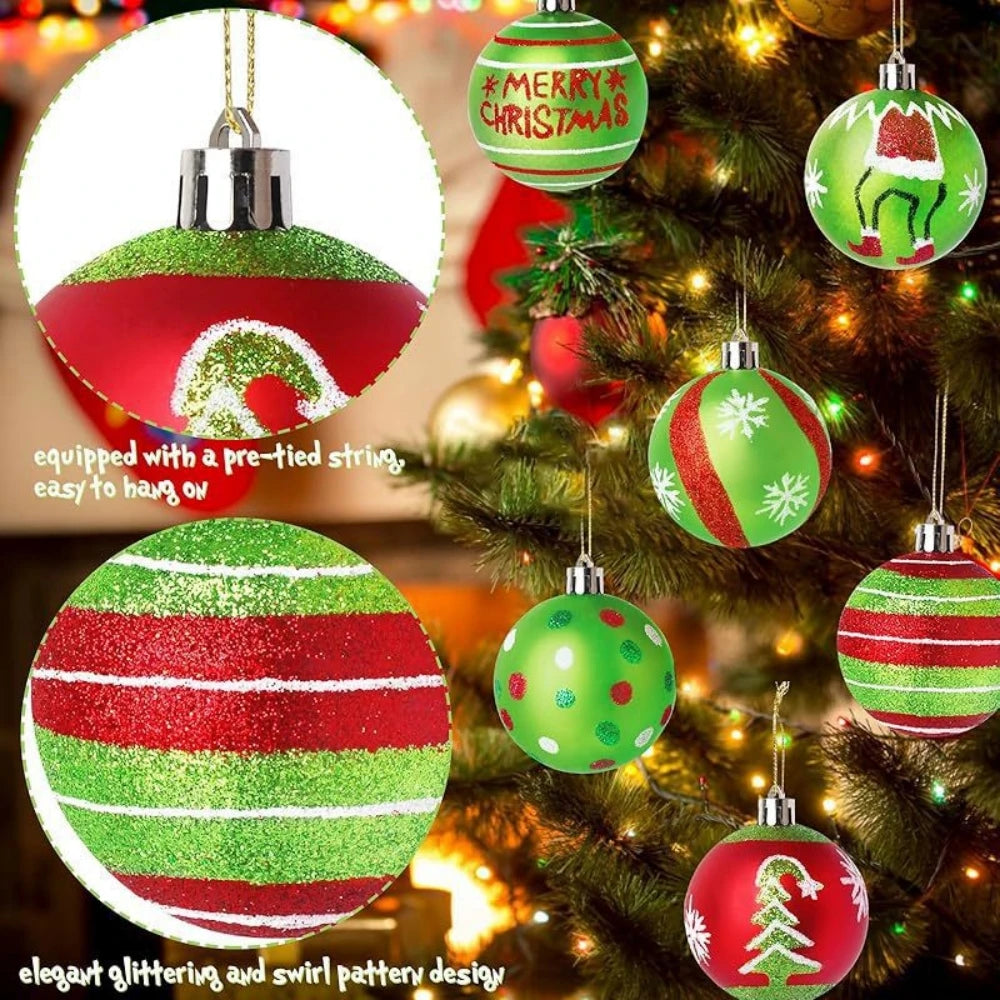 12 pçs 6cm conjunto de bola de natal para o natal ano novo casamento primavera festival carnaval festa cena pano decoração da árvore de natal