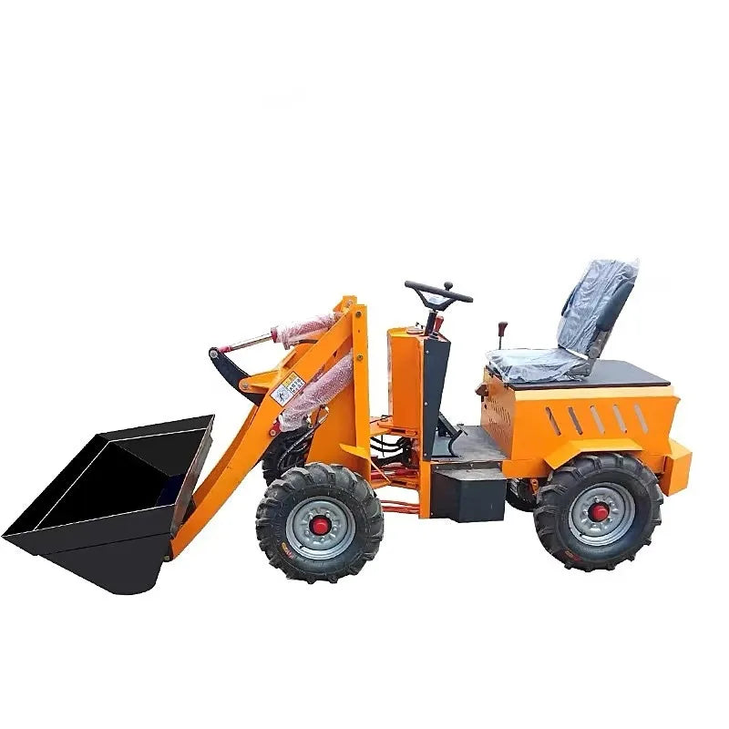 Carregador Agrícola Elétrico Personalizado com Quatro Rodas para Remoção de Esterco de Gado e Uso em Construção