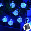Corda solar globo de cristal luzes 60 led 8 modos de iluminação ip65 luz de fadas guirlanda de natal para decoração de festa de jardim 1 peça/2 peças
