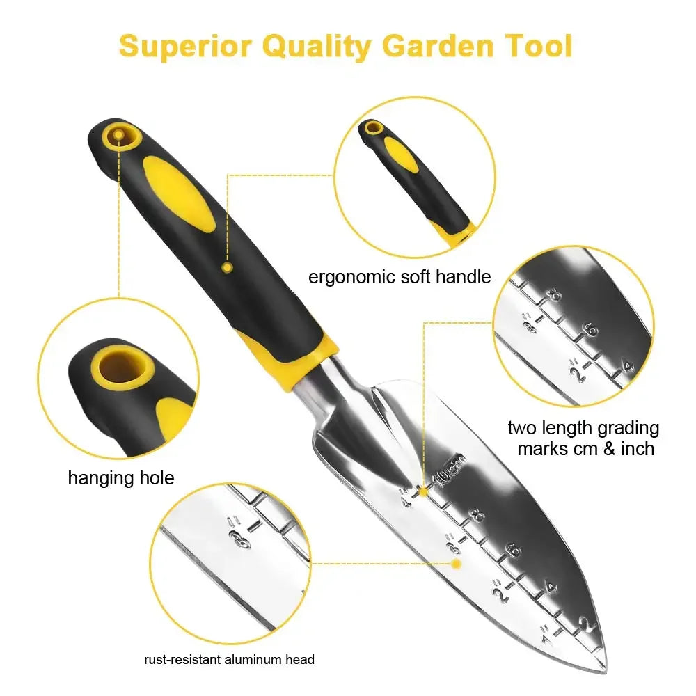 Ferramenta de jardim espátula manual, ancinho, cultivador, ferramentas de capinação com alça ergonômica, ferramenta de bonsai de jardinagem para transplante de terras agrícolas