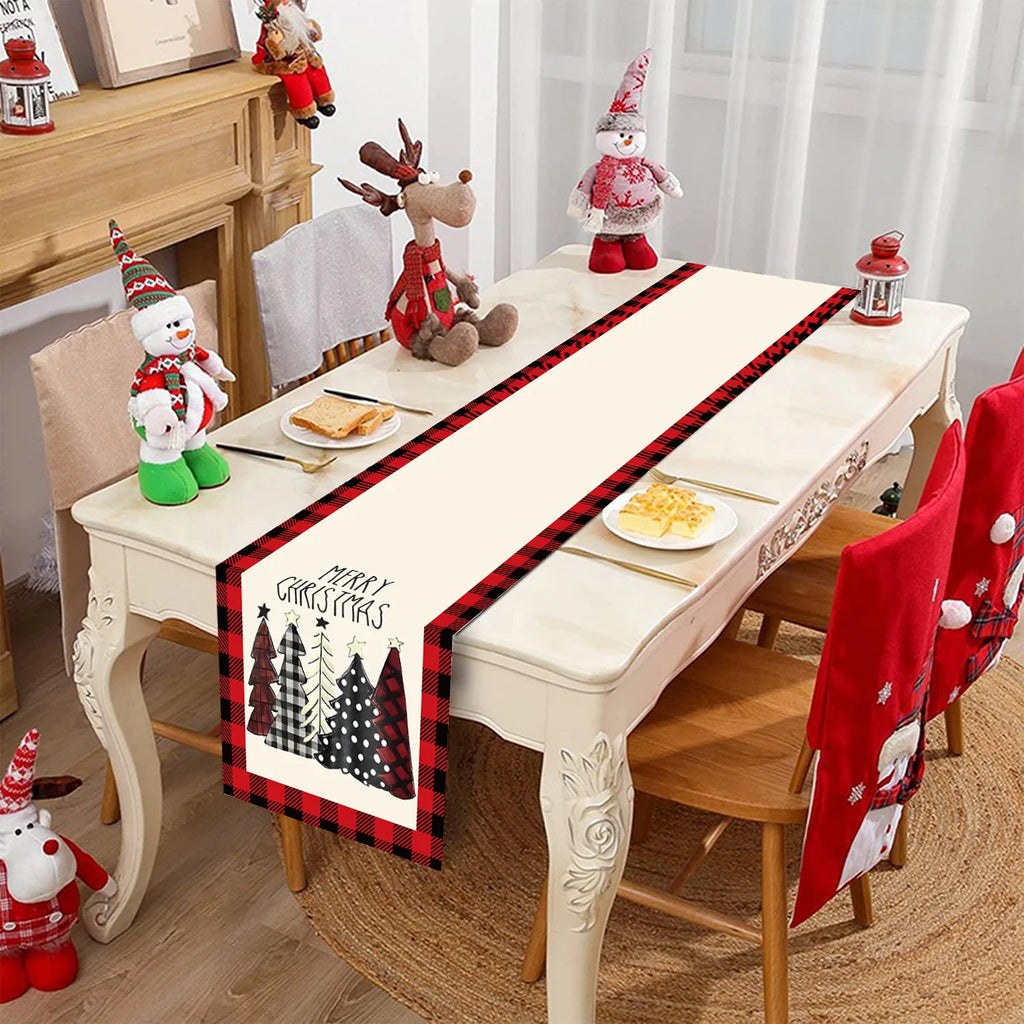 Natal papai noel corredor de mesa navidad natal noel árvore boneco de neve bandeira de mesa feliz natal decoração para casa 2025 ano novo 2026