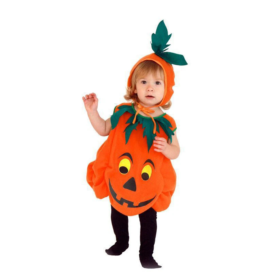 Meninas menino abóbora traje halloween cosplay macacão conjunto desempenho de palco vestir-se roupas carnaval festa