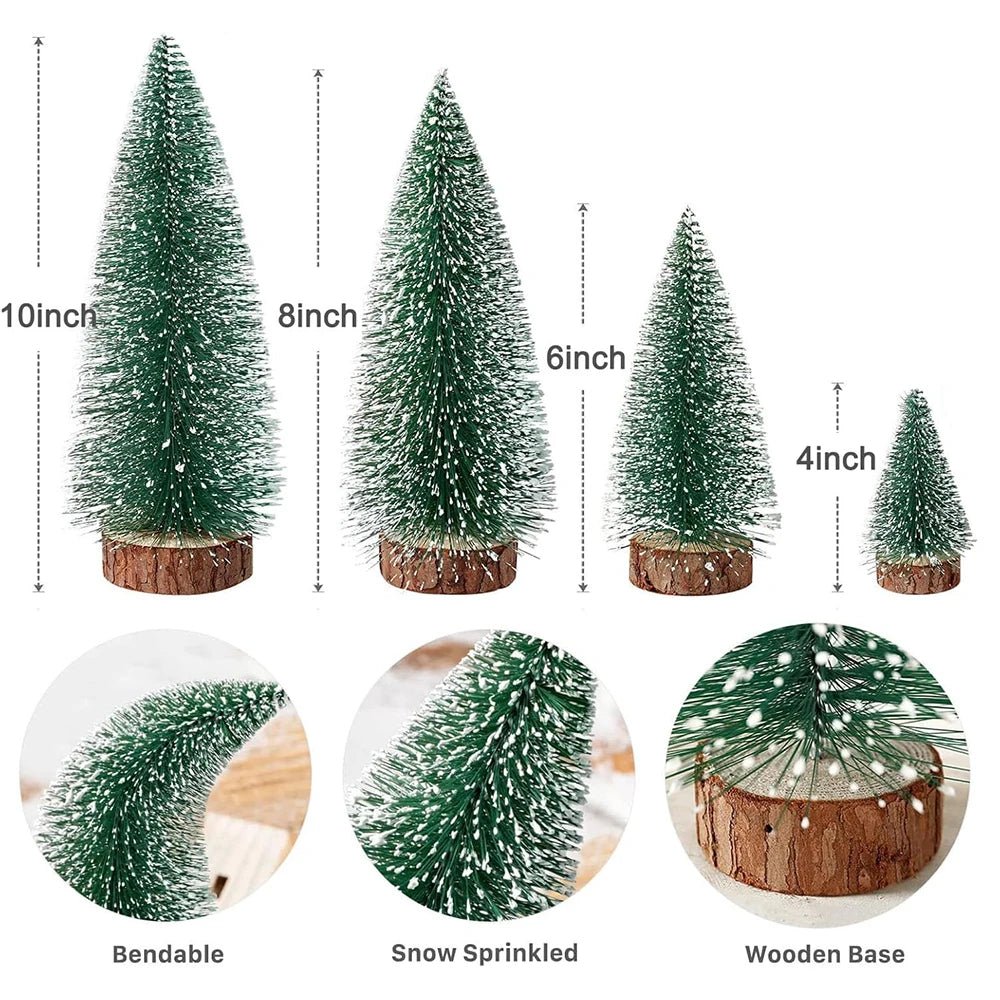 Decoração de natal artificial mini ornamentos de árvore em miniatura pinheiros de neve de cedro para decoração de mesa de casa 2024 navidad paisagem presentes
