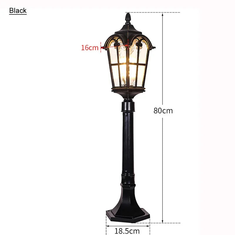 Luzes de LED para Jardim ao Ar Livre, Estilo Vintage Europeu, Impermeáveis IP54, 80CM, Lâmpadas Pretas E27 para Iluminação de Paisagismo em Jardins e Quintais AC85-265V
