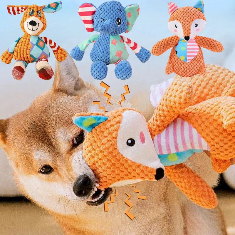 Brinquedo de pelúcia para animais de estimação, brinquedo interativo para limpeza de dentes, estilo animal fofo, resistente à mordida, filhote de cachorro estridente, brinquedo de mastigar, suprimentos para animais de est