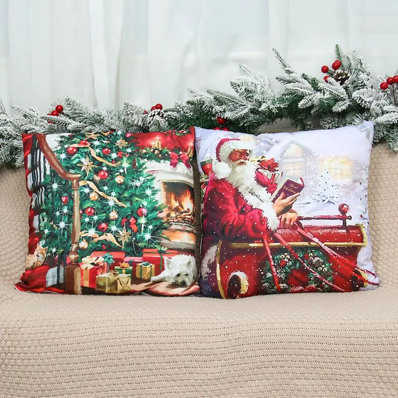 Capa de almofada de natal decorações de natal para casa 2025 feliz natal ornamento fronha natal navidad ano novo 2026 presentes