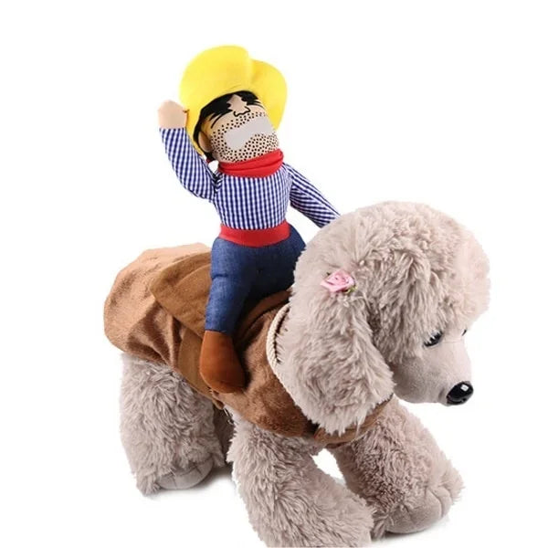 Fantasia Prática de Cowboy para Cães com Chapéu Combinando, Roupa de Cosplay para Pets, Acessório de Fantasia para Halloween, Natal, Cachorros e Festas