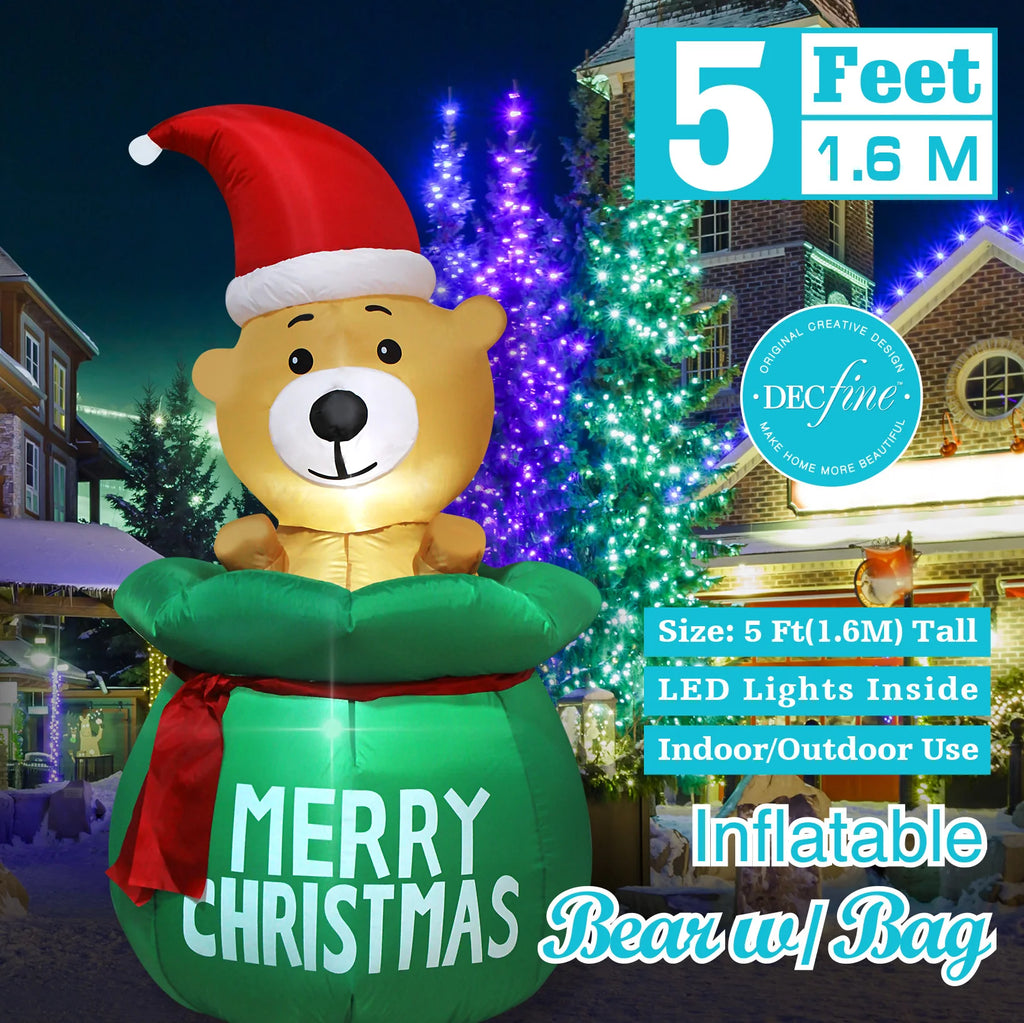 Decorações infláveis de natal-homem de gengibre, boneco de neve brilhante, boneco de neve de ramo, saco de presente boneco de neve decorações de gramado com luz LED