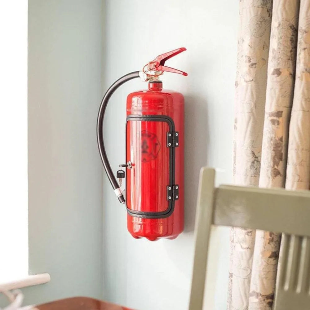 Novo armário de licor portátil metal vermelho/preto suporte garrafa extintor sistema armazenamento barra