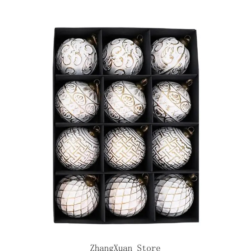 Enfeites suspensos antigos 12 peças para prateleira árvore e exibição feriados 3XUF