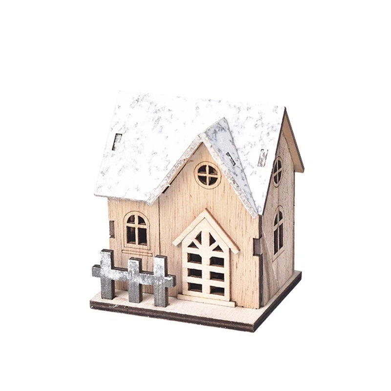 Natal LED luz casa de madeira luminosa decorações de Natal presente infantil