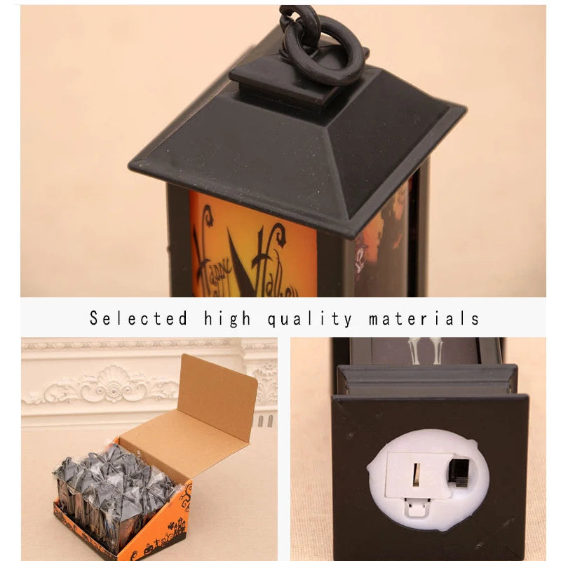 Halloween portátil lanternas led bruxa castelo fantasma abóbora decoração para festas eventos farol-inspirado atmosfera presente perfeito