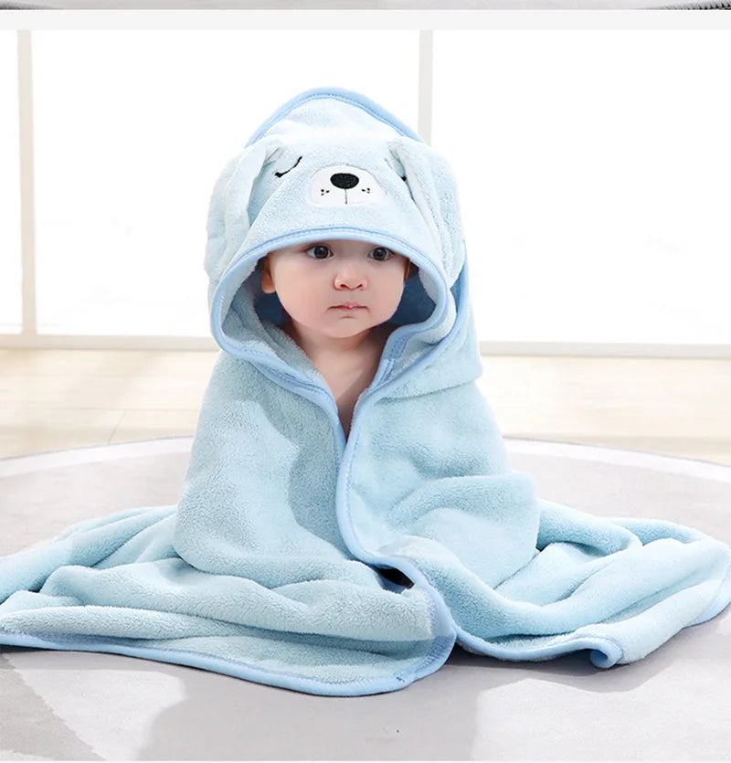 Toalhas de Banho para Bebês com Capuz de Animais em Desenho Animado, Macias, para Recém-Nascidos, Manta, Robe de Banho para Crianças, Envoltório Quente para Dormir para Meninos e Meninas