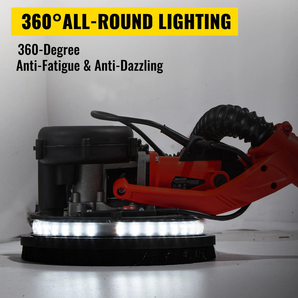 SucceBuy 850W Lixadeira para drywall Velocidade variável 800-1750 RPM Lixadeira elétrica para drywall Lixadeira dobrável com alça de telescópio