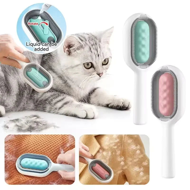 Brazil Reusable Double-Sided Pet Hair Removal Tool Anti-Static Grooming for Cats Dogs Soft Brush for Furniture Carpet Cloth