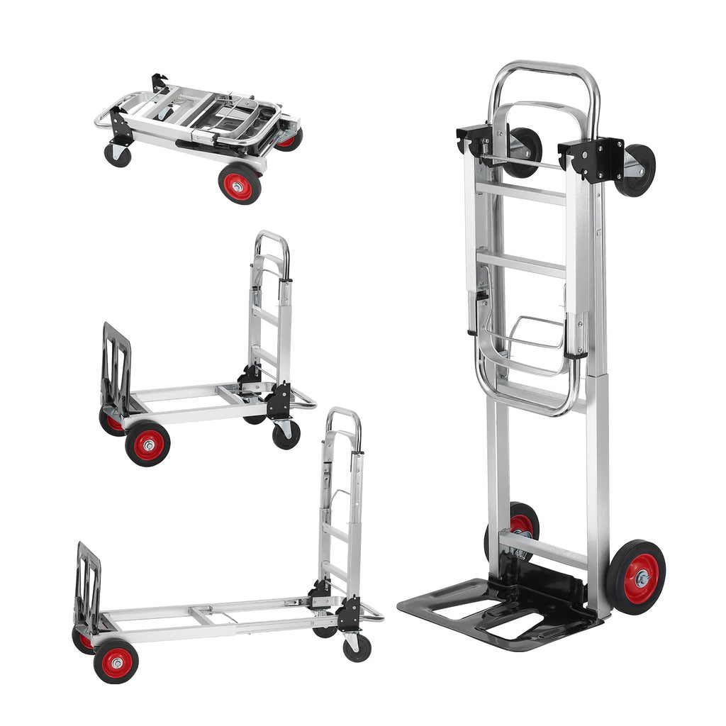 SucceBuy 400 libras de caminhão de mão dobrável leve dolly com rodas carrinho de utilidade de bagagem dobrável para transporte de armazém em movimento