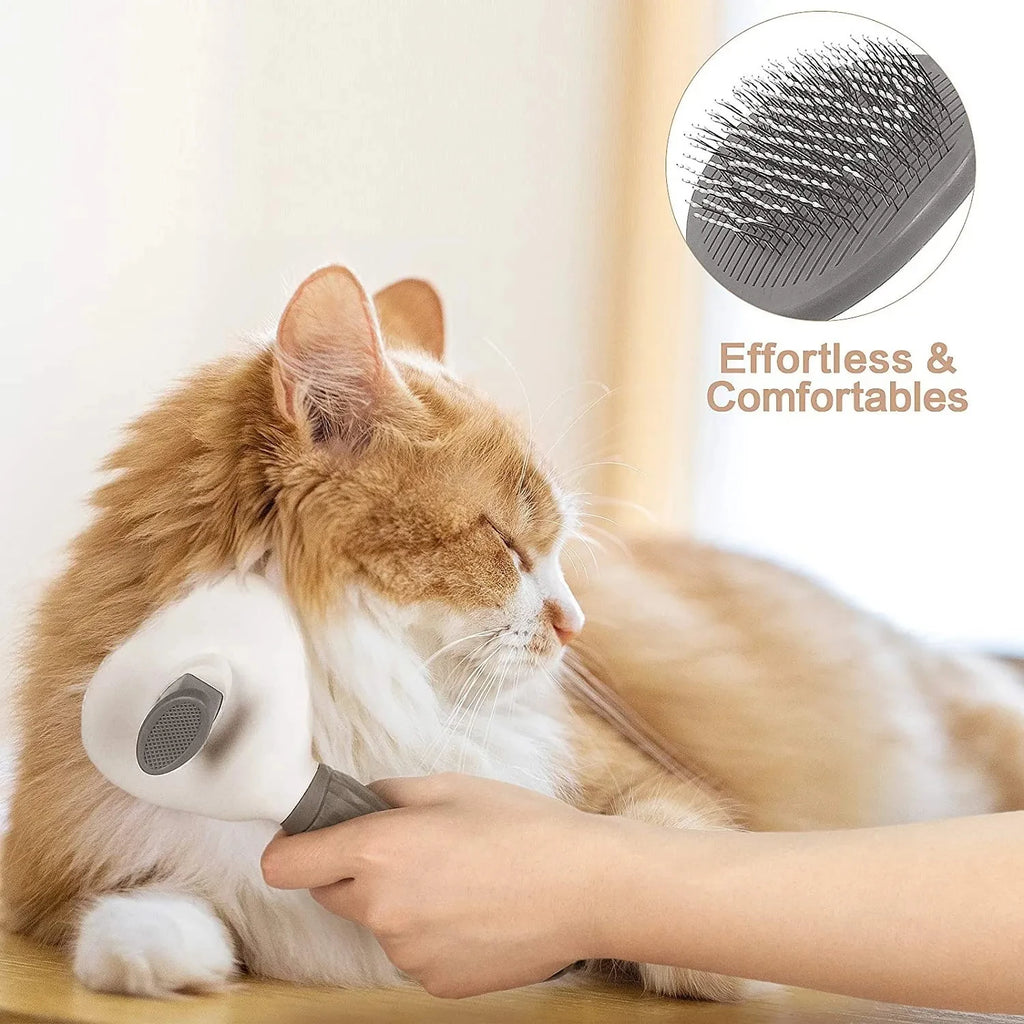 Escova para cães e gatos, pente autolimpante para remoção de pelos de animais de estimação, ferramentas para limpeza de cães e gatos, acessórios para cães