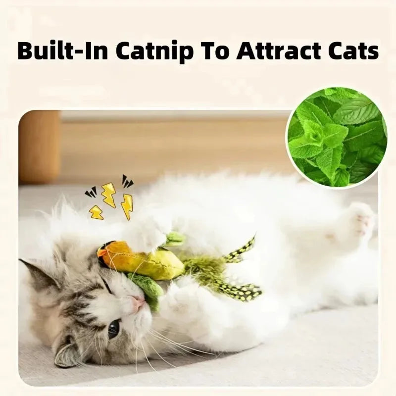 Brinquedo para Gato que Imita o Som de Pássaro para Divertir o Gato, Corda Elástica para Aliviar o Tédio e Resistir a Arranhões e Mordidas