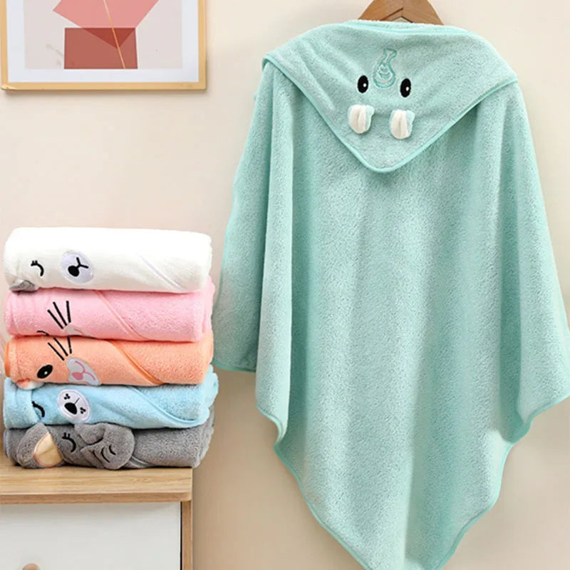 Toalha de banho fofa para bebê, toalha absorvente macia para recém-nascidos, cobertores para bebês para meninas e meninos