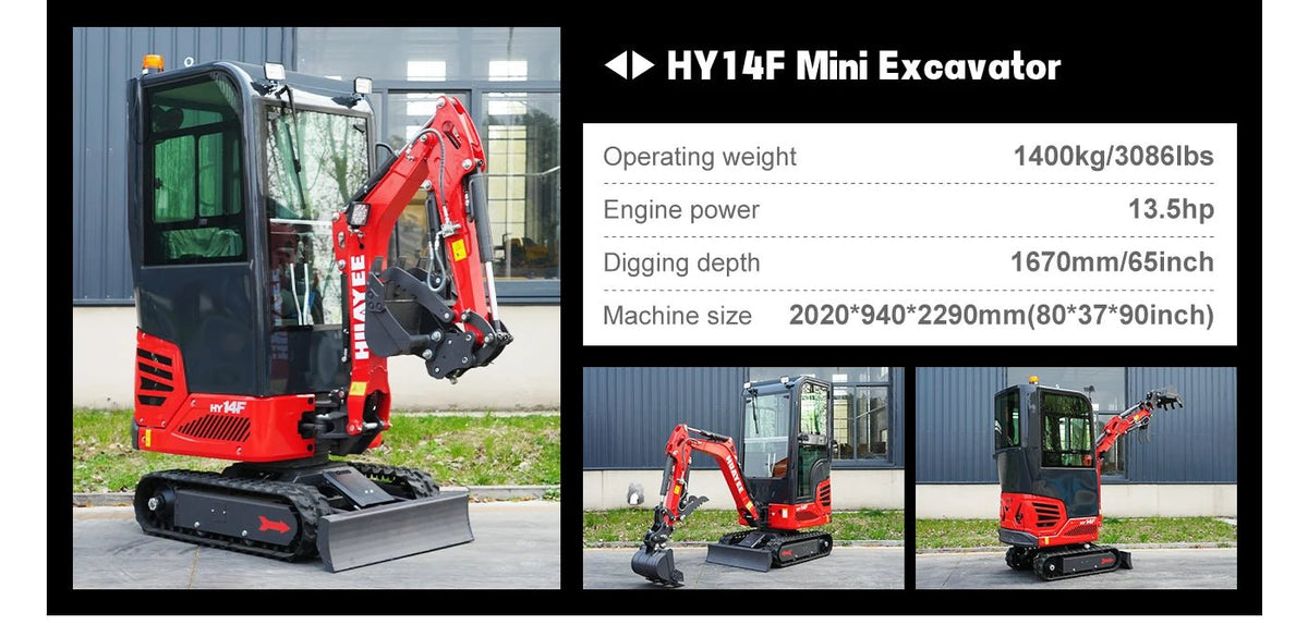 Mini Escavadeira de Nível Profissional — Equipada com Cabine Deluxe e Motor Diesel Kubota. Envio dos EUA. Personalizável. - Kasa & Pet