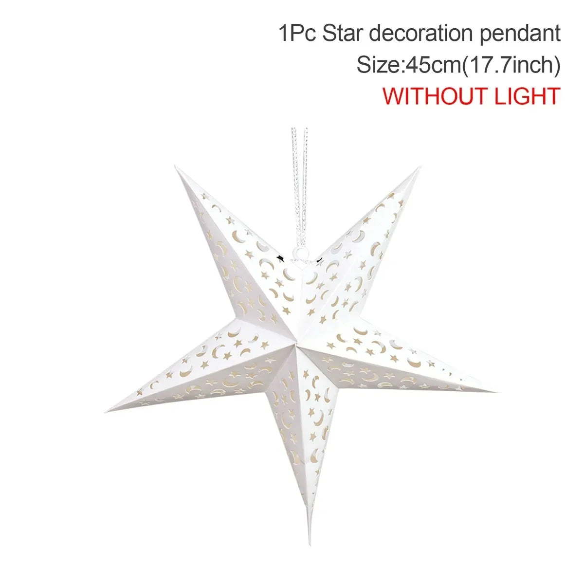 Estrela oca pendurado pingentes ramadan decoração 2024 para casa navidad natal noel presentes enfeites de natal ano novo 2024