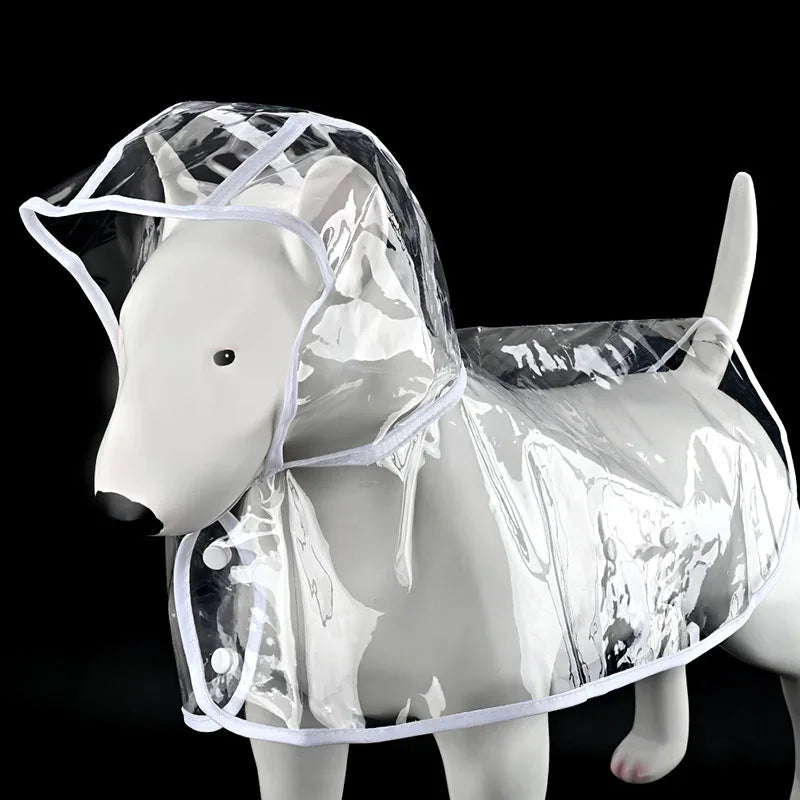 Capa de Chuva Transparente para Cães S/XL, Impermeável e à Prova de Vento, Roupa para Cães Grandes, Fantasia para Cães