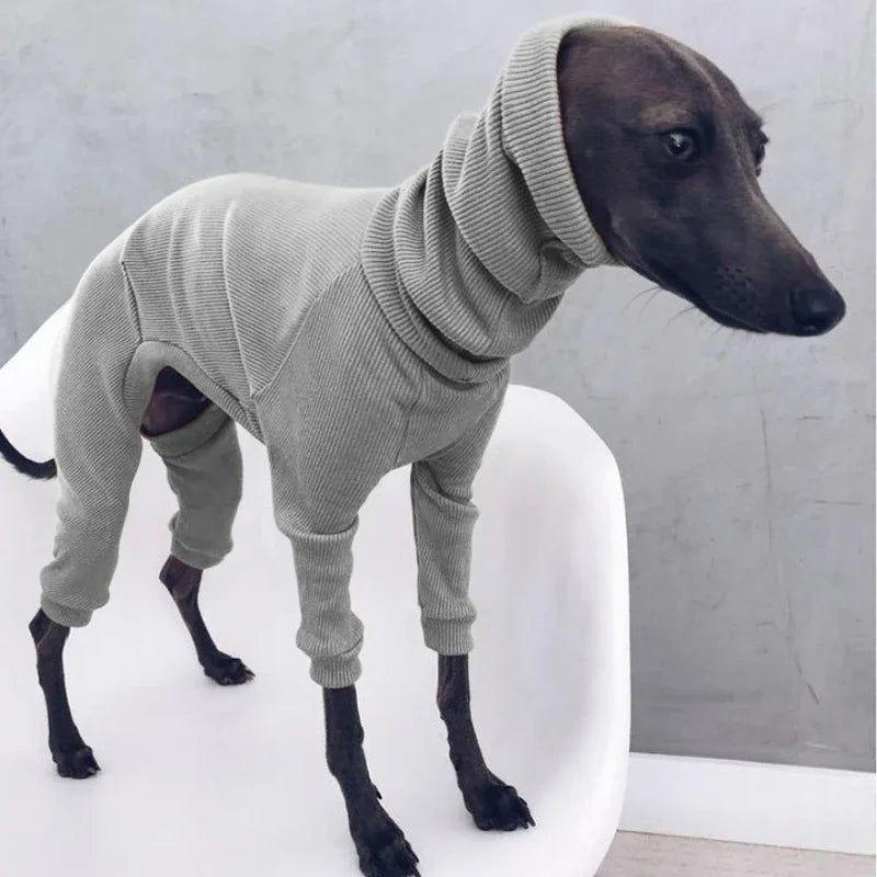 Galgo whippet roupas italianas cão médio grande cães gola alta inverno pijamas para animais de estimação gola alta cão terno de quatro pernas S-5XL
