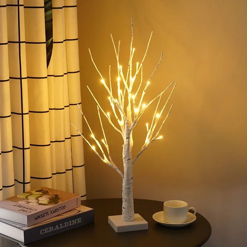 Natal led luzes da árvore natal bétula árvore decoração para casa luzes interior quarto paisagem árvore brilhante