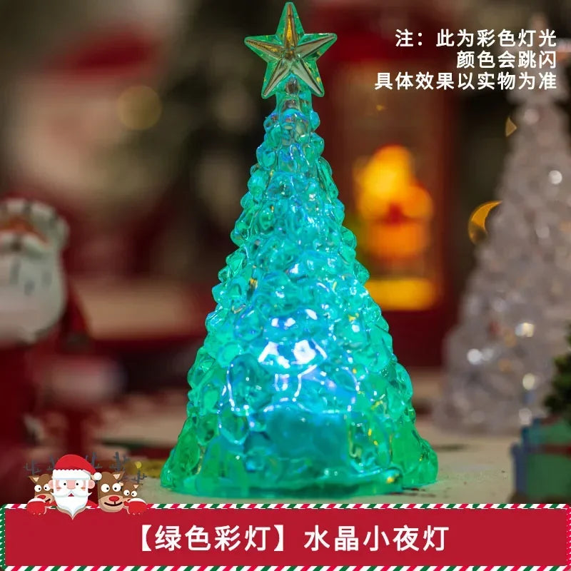 Natal 2025 atividade atmosfera arranjo enfeites de mesa árvore luminosa natal cristal transparente decoração de ano novo