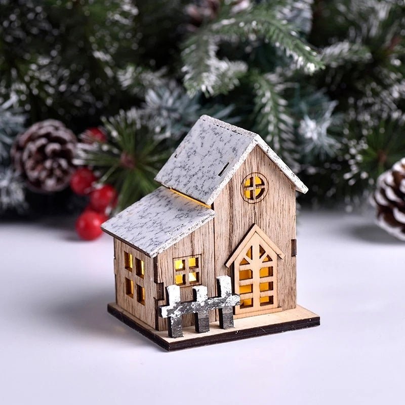 Natal led luz casa de madeira cabine luminosa feliz natal decorações para casa diy enfeites de árvore de natal crianças presentes ano novo