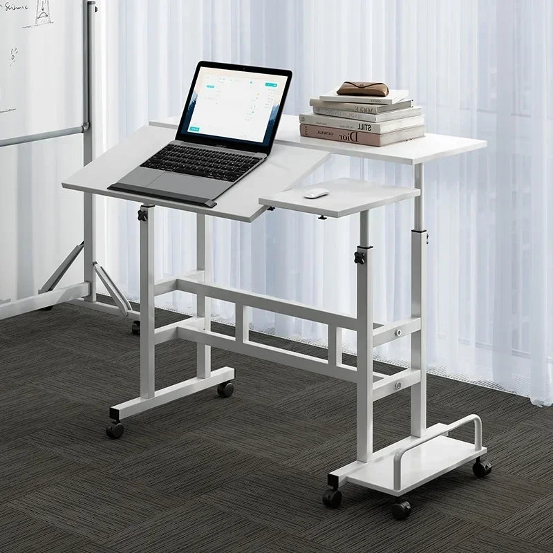 Mesa de computador móvel moderna, mesa de escrita elevatória, mesa de pé dobrável, mesa de cabeceira para quarto, mesa pequena individual, durável.