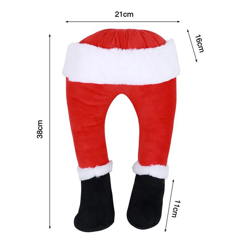 Decoração da árvore de natal papai noel pernas de pelúcia porta decoração papai noel elf perna decoração de natal para casa pendurado ornamentos 2024