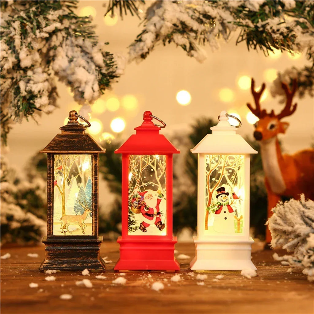 Natal santa lanterna luzes de vento feliz natal decoração para casa natal navidad 2022 ornamentos de natal presentes ano novo 2023