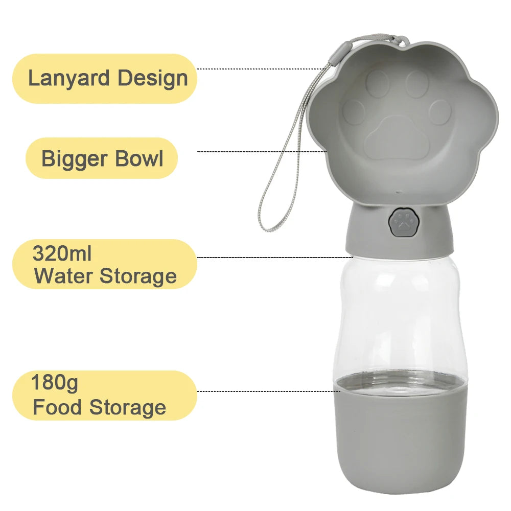 Garrafa de água de cachorro grande para cães pequenos, portátil, para viagem, para animais de estimação, para beber, para alimentos e água, para filhotes de gato