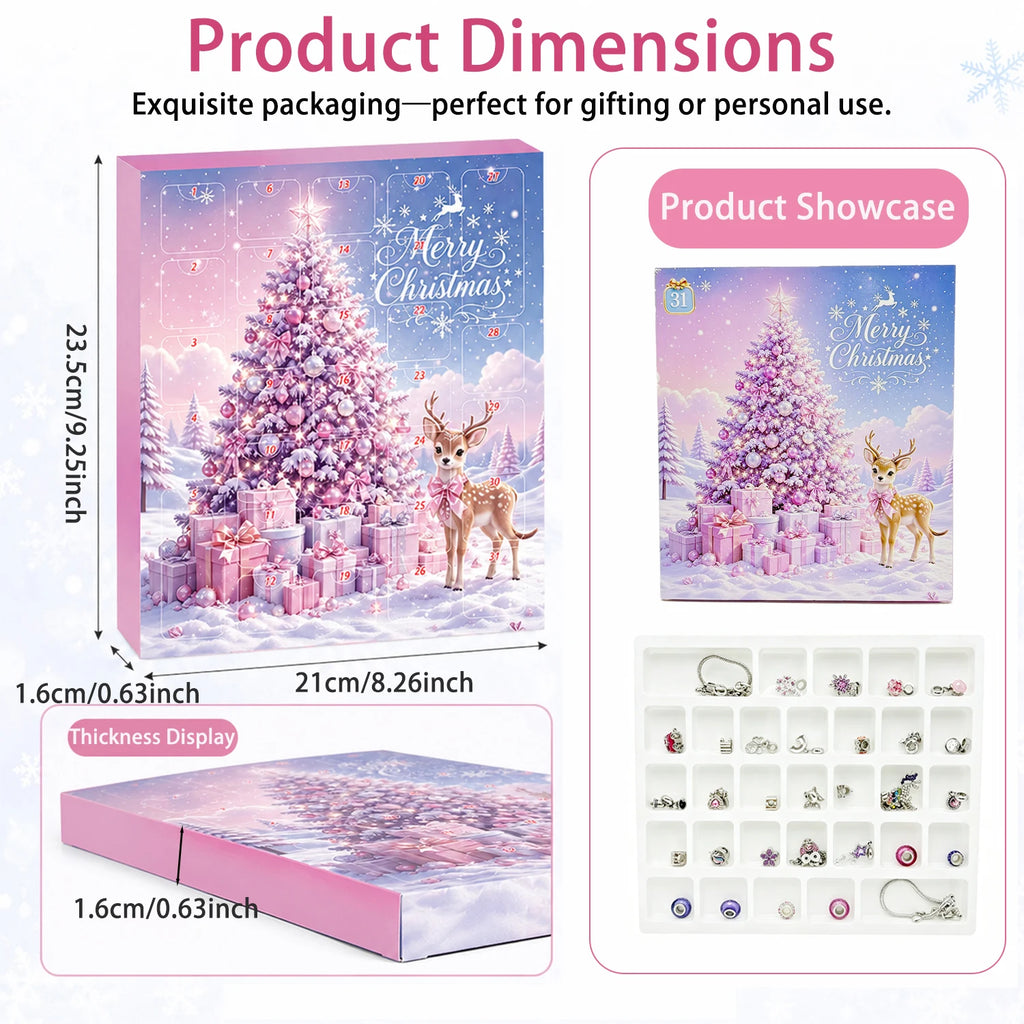 Calendário do Advento de Natal, calendário de contagem regressiva de 31 dias, lembrancinhas para festas, presente de Natal perfeito, presente de Natal para mulheres.