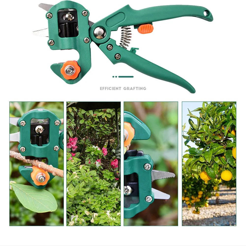 Kit de Ferramentas para Enxertia e Poda de Jardim e Agricultura, com Tesouras de Poda e Tesouras de Enxertia para Árvores Frutíferas