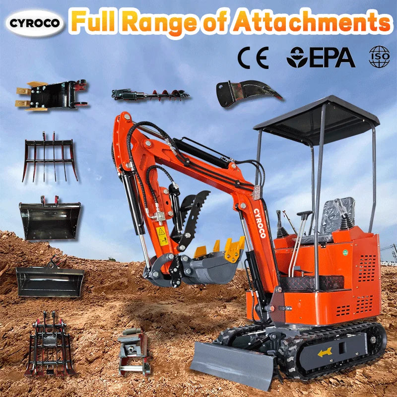 Escavadeira personalizada com motor EURO 5 EPA, 1,2 toneladas, 1,8 toneladas, motor Kubota, miniescavadeira, cabine multifuncional, entrega rápida