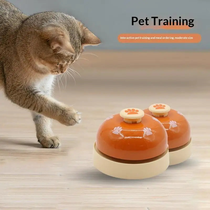 Campainha de Treinamento para Animais de Estimação com Padrão de Patinhas Adorável, Base Antiderrapante para Treinamento de Filhotes e Gatinhos, Alerta de Alimentação, Suprimentos para Animais de Estimação