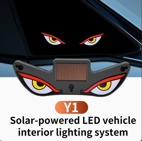2026Solar LED Devil Eyes Windshield Warning Flashing Signal Indicator Car LED Ambient Lights with Suction Cup for Auto Window